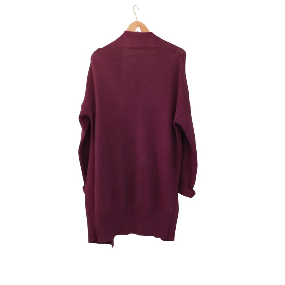 Loro Piana Open Front Cardigan Sweater Purple Silk Cotton Blend Duster Size L - Picture 6 of 6